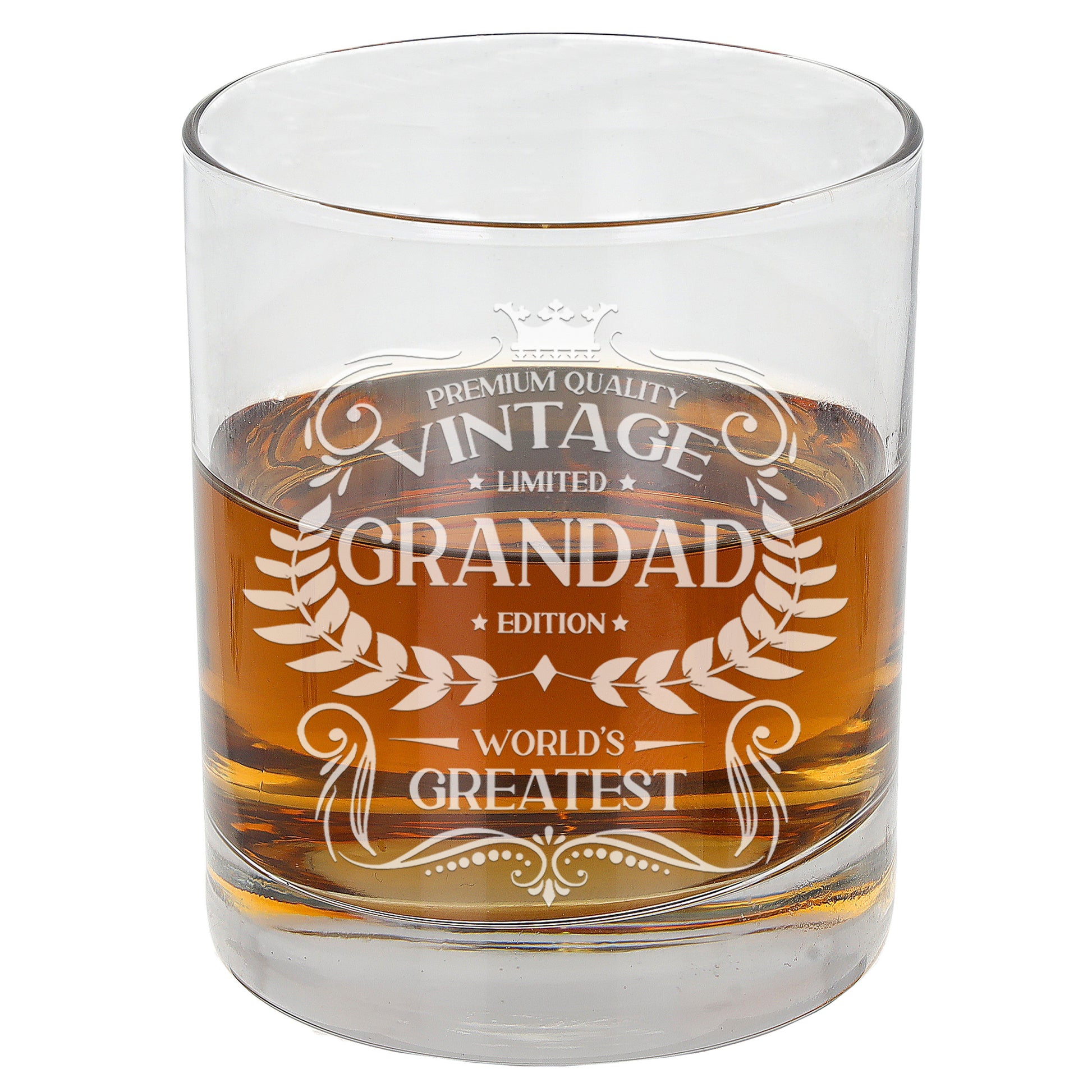 Vintage World's Greatest Grandad Engraved Whisky Glass  - Always Looking Good -   