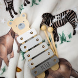 Personalised Engraved Wooden Teddy Bear Xylophone Baby & Toddler Toy  - Always Looking Good -   