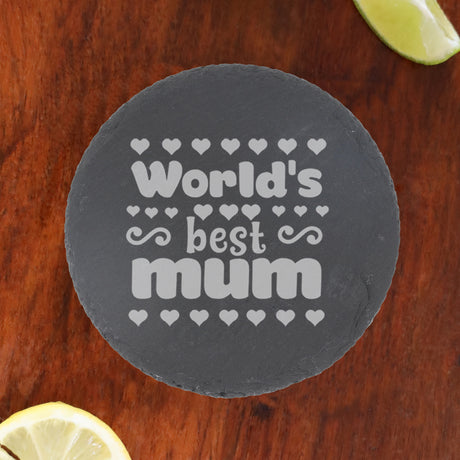 Mum Gift Set - “Worlds Best Mum Engraved” Engraved Whisky Glass & Coaster - Always Looking Good -   