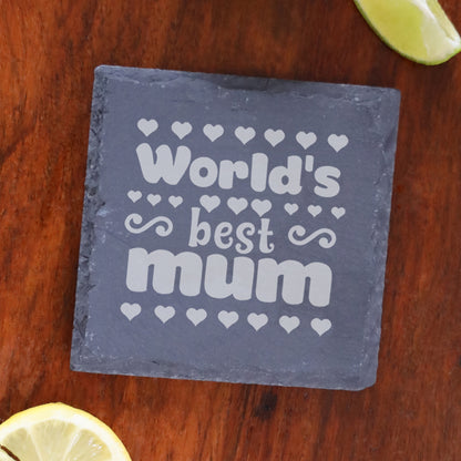 Mum Gift Set - “Worlds Best Mum Engraved” Engraved Whisky Glass & Coaster - Always Looking Good -   