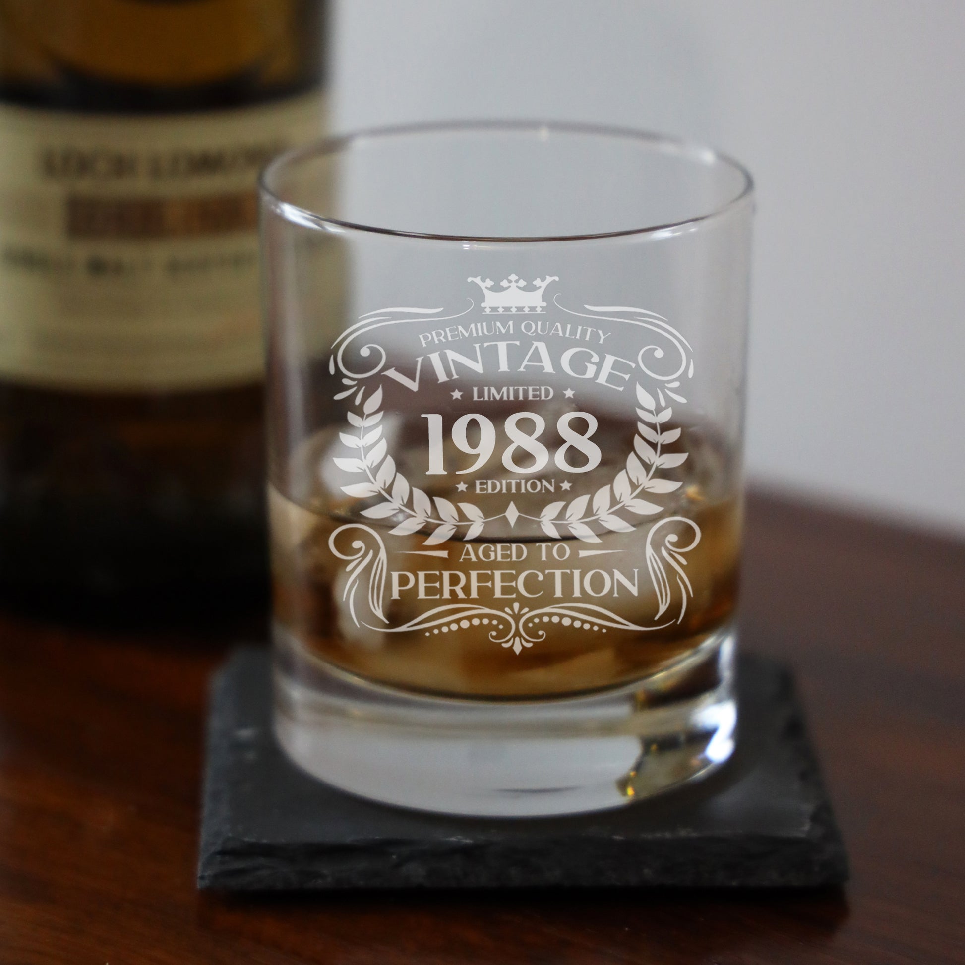 Vintage 1988 35th Birthday Engraved Whiskey Glass Gift  - Always Looking Good -   