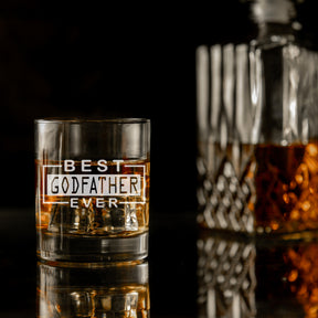 Best Godfather Ever Engraved Whisky Glass and/or Coaster Gift  - Always Looking Good -  godfather gift  