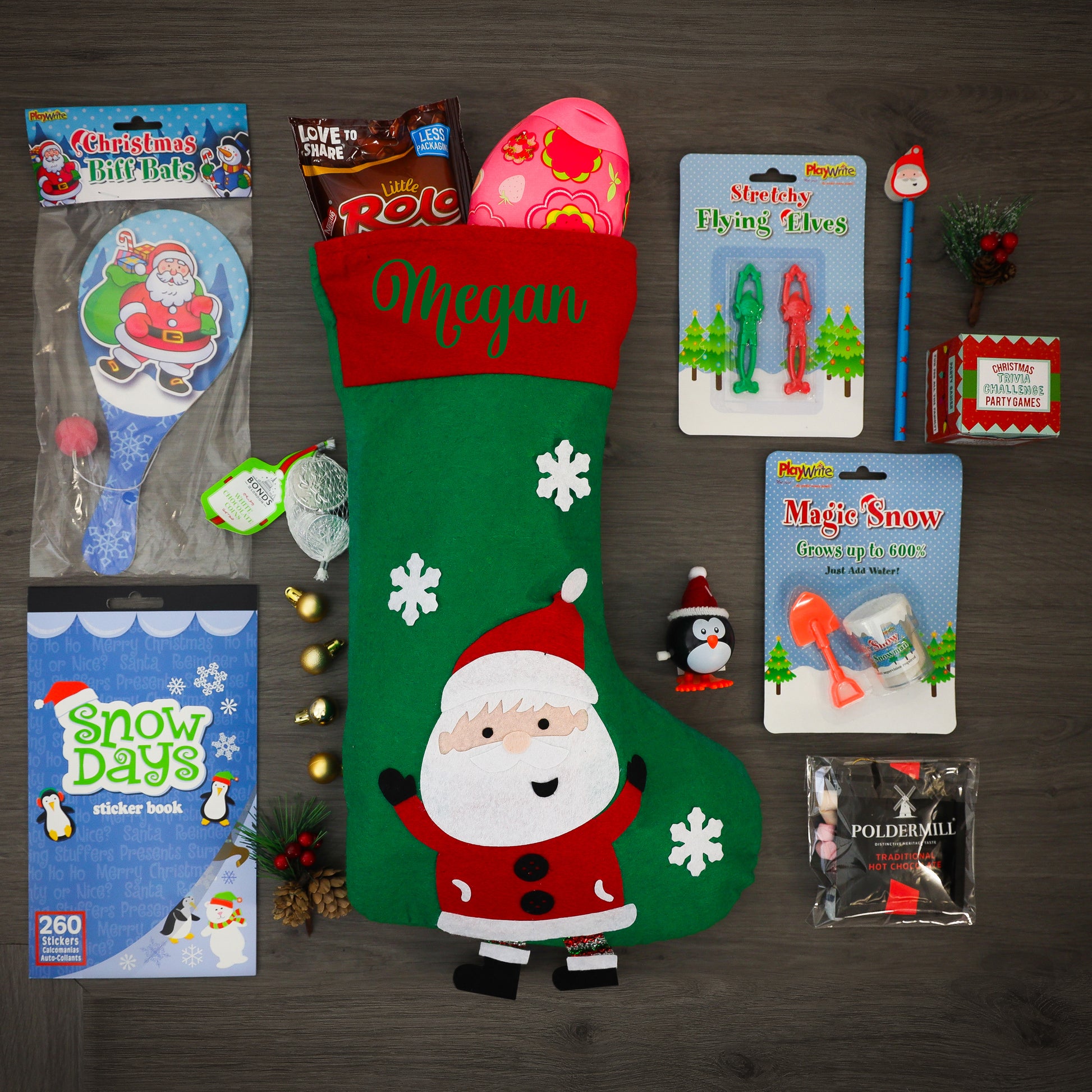 Vinyl Christmas  Stocking Personalised with name & Filled Ready to gift  - Always Looking Good -   