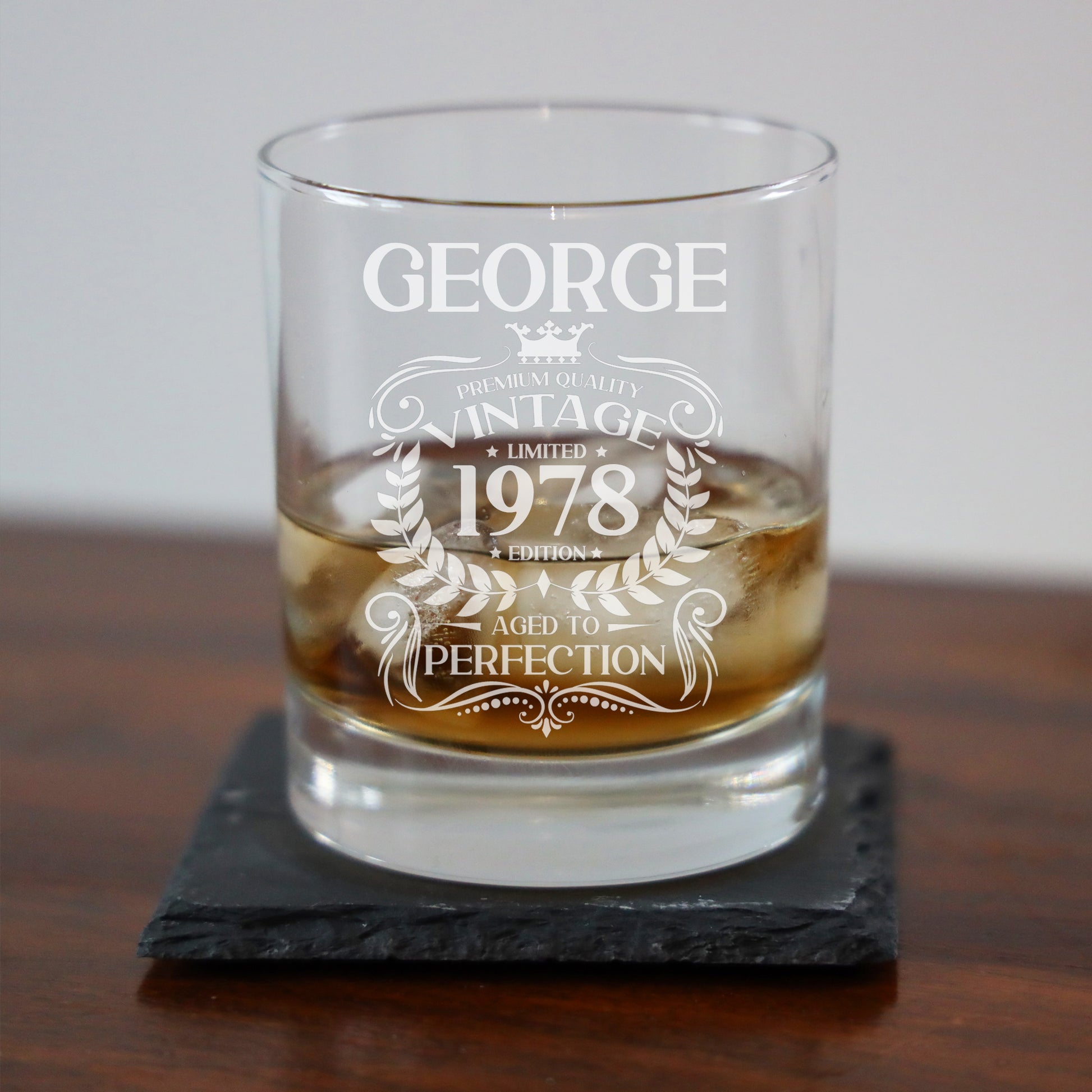 Vintage 1978 45th Birthday Engraved Whiskey Glass Gift  - Always Looking Good -   