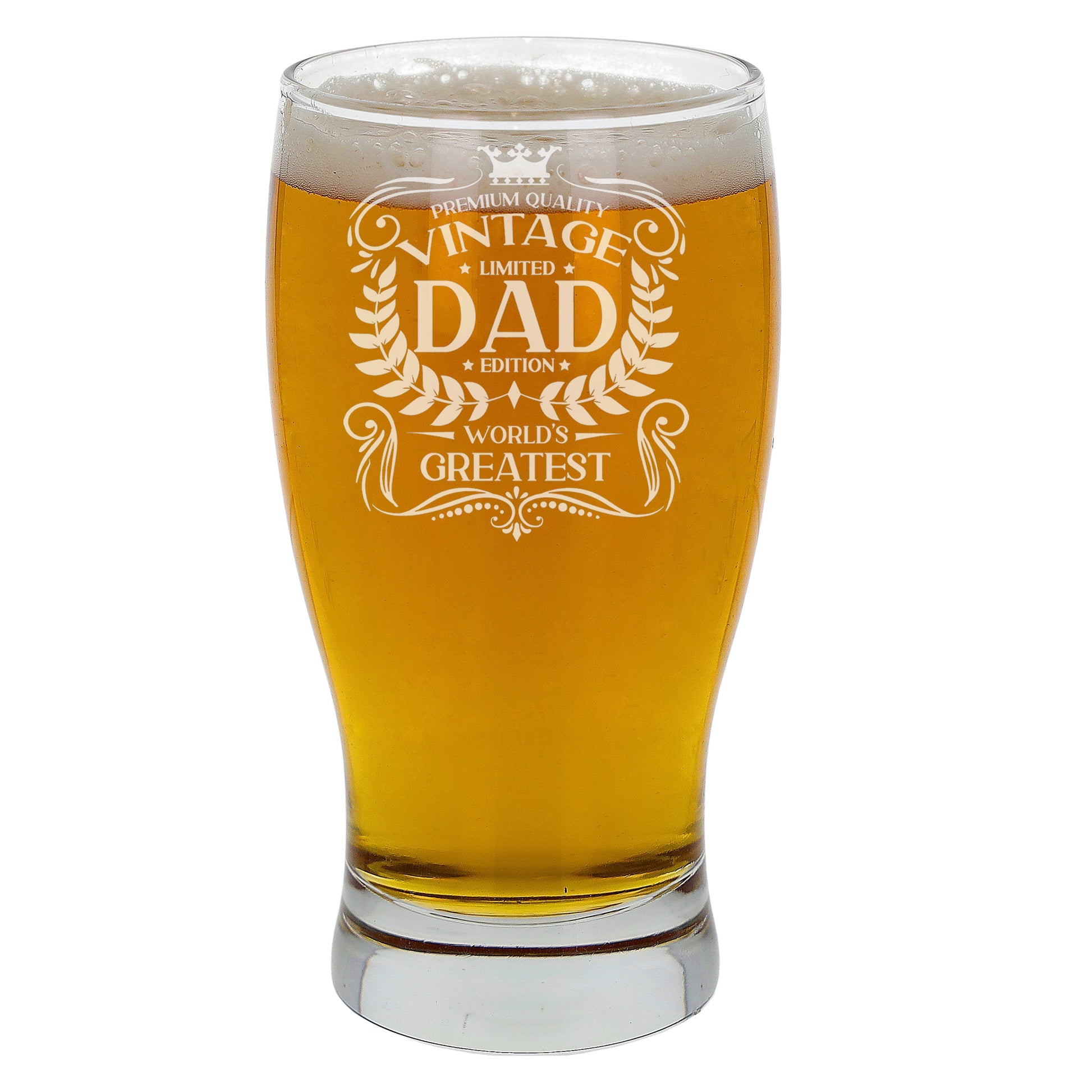 Vintage World's Greatest Dad Engraved Beer Pint Glass  - Always Looking Good - Beer Pint Glass Only  