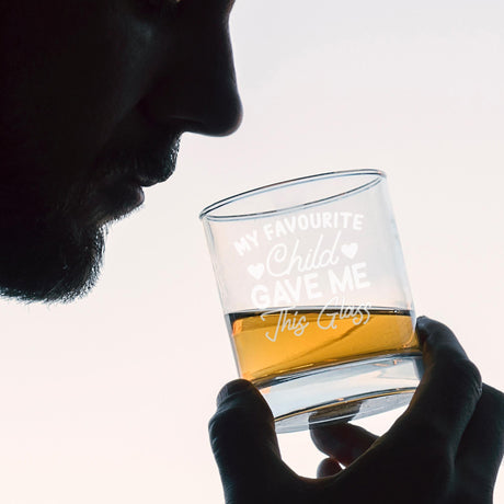 Whisky glasses gift - Engraved "My Favourite Child Gave Me This Glass" Design Whisky Glass and/or Coaster Gift  - Always Looking Good -   