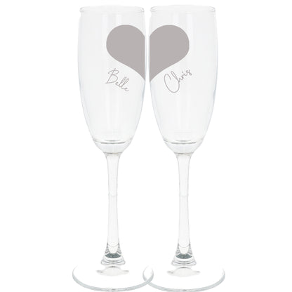 Set of 2 Personalised Engraved Engagement Wedding Couples Champagne Flutes  - Always Looking Good -   