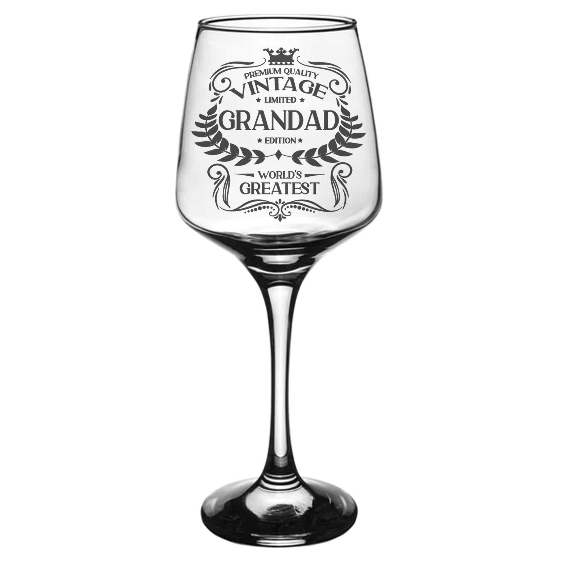 Vintage World's Greatest Grandad Engraved Wine Glass Gift  - Always Looking Good -   