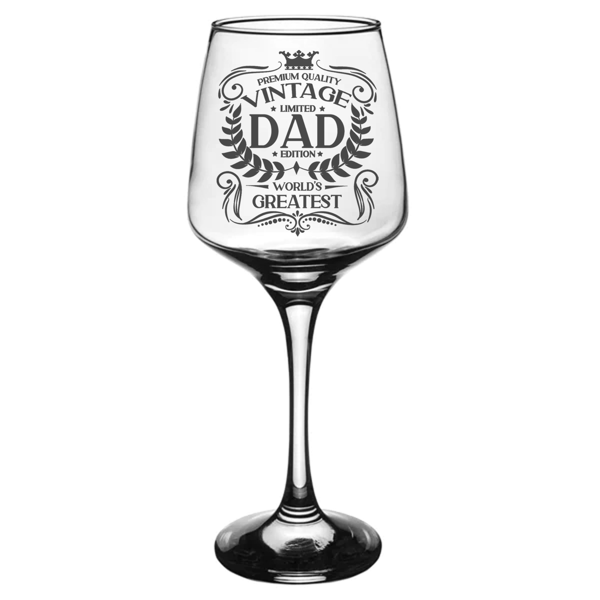 Vintage World's Greatest Dad Engraved Wine Glass Gift  - Always Looking Good -   