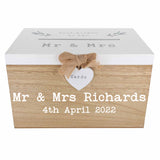 Personalised Wedding Card White & Wooden Memory Box MR & MRS  - Always Looking Good -   