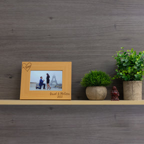 Personalised Engraved Couples Photo Frame - Name and Heart Design  - Always Looking Good -   