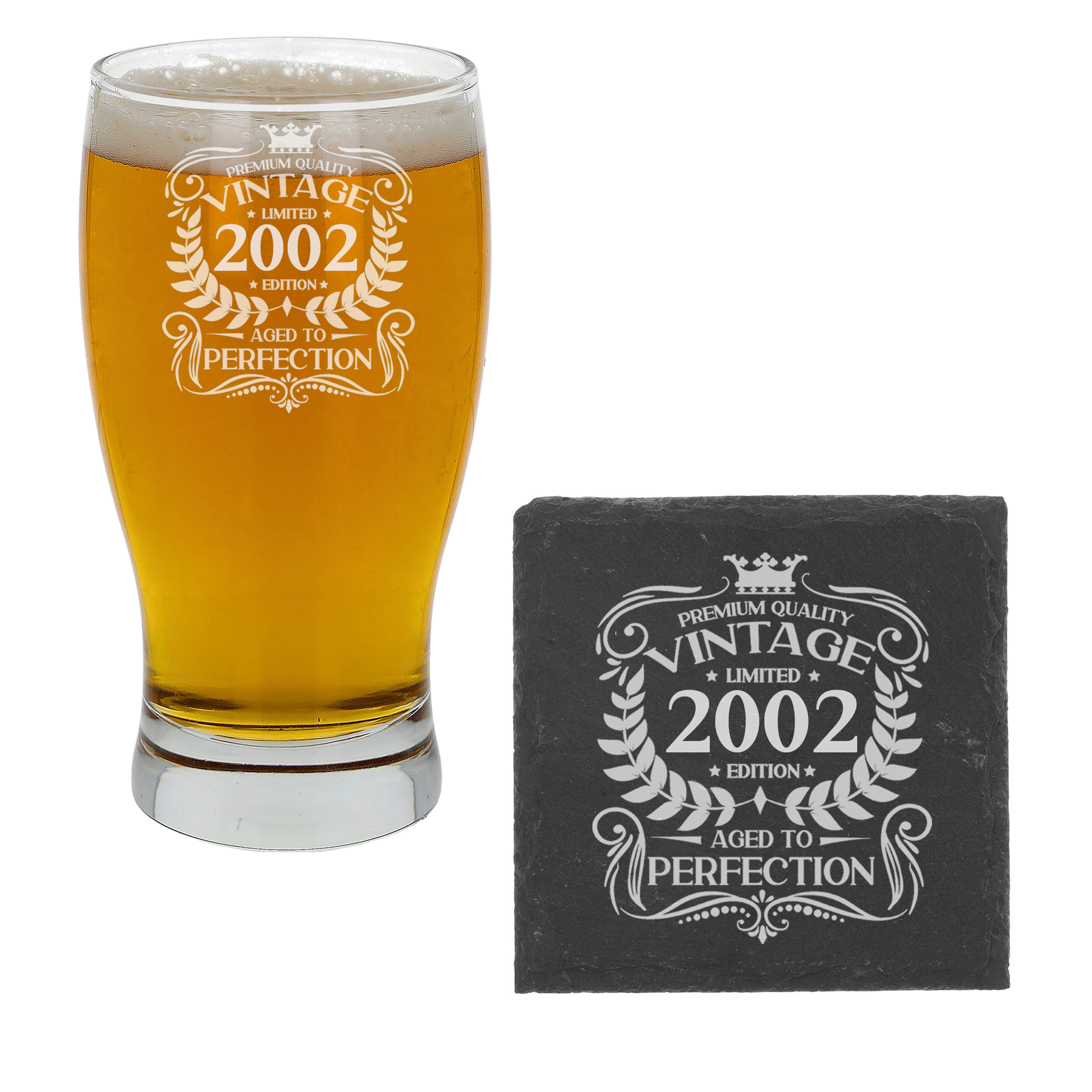 Vintage 2002 21st Birthday Engraved Beer Pint Glass Gift  - Always Looking Good -   