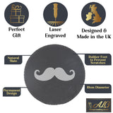 Funny Engraved Wine Glass Moustache Glass and/or Coaster Gift  - Always Looking Good -   