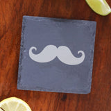 Funny Engraved Wine Glass Moustache Glass and/or Coaster Gift  - Always Looking Good -   