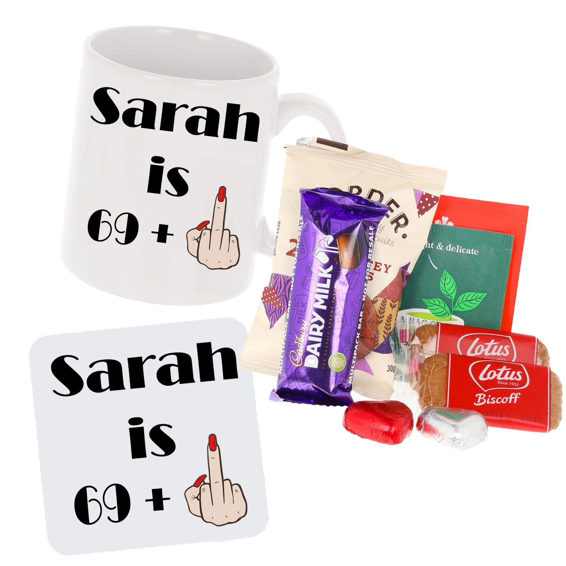 Personalised Age + Middle Finger Birthday Mug Gift Set  - Always Looking Good -   