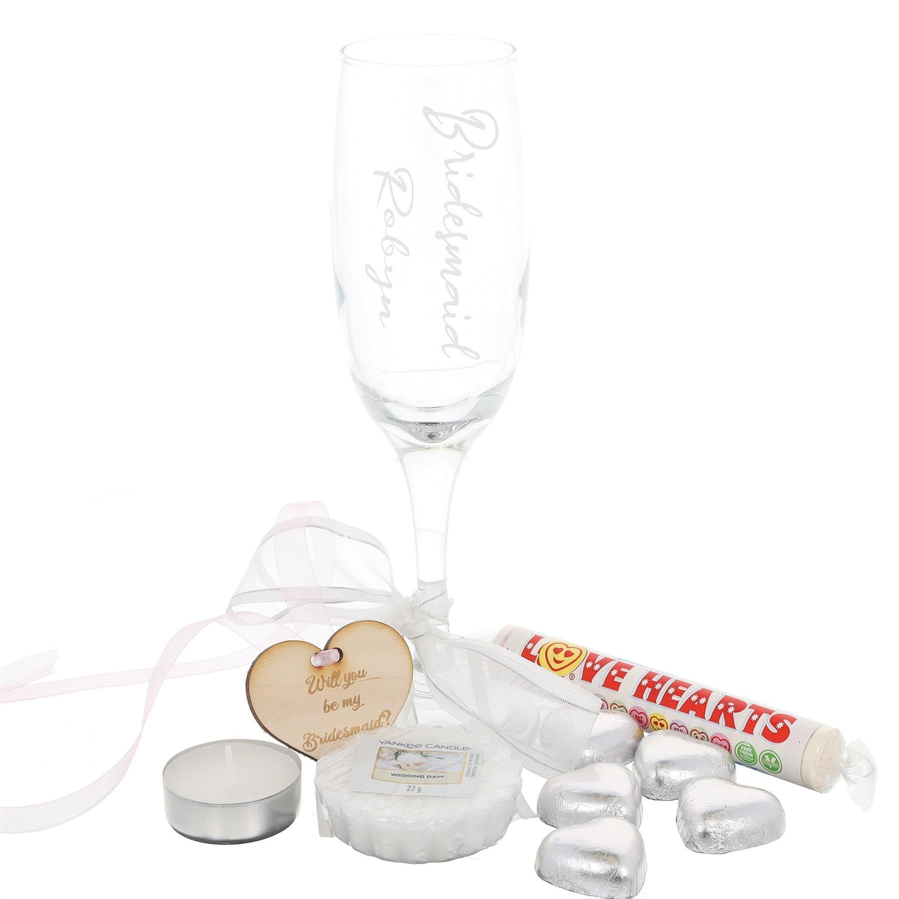 Bridesmaid Proposal Giftbox with Engraved Champagne Glass  - Always Looking Good -   