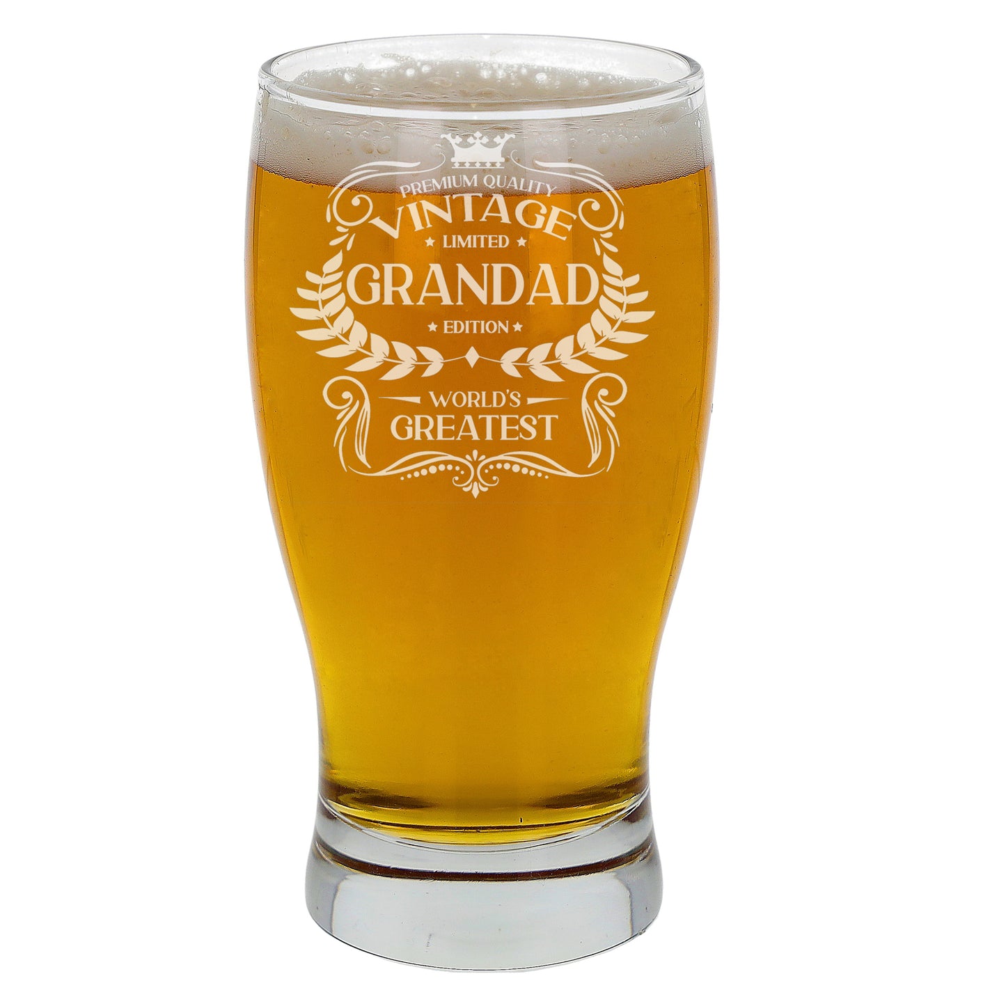 Vintage World's Greatest Grandad Engraved Beer Pint Glass  - Always Looking Good - Beer Pint Glass Only  