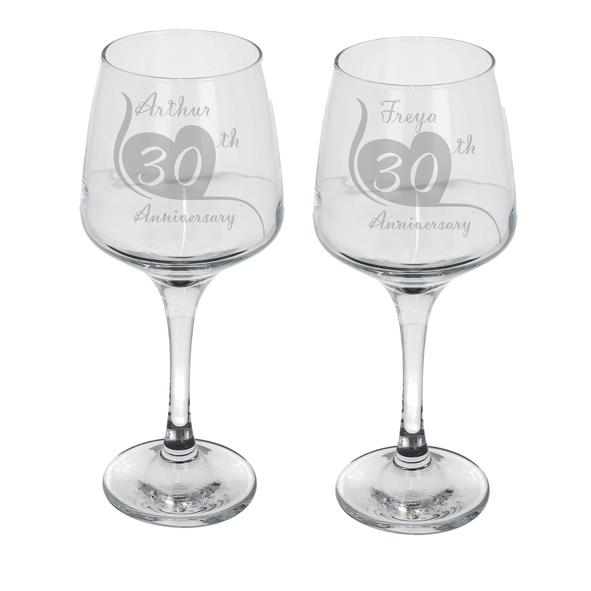 Engraved 30th Pearl Wedding Anniversary - Personalised Wine Glass Gift Set  - Always Looking Good -   