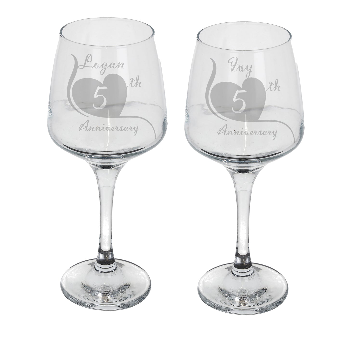 Engraved 5th Wood Wedding Anniversary - Personalised Wine Glass Gift Set  - Always Looking Good -   