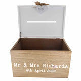 Personalised Wedding Card White & Wooden Memory Box MR & MRS  - Always Looking Good -   