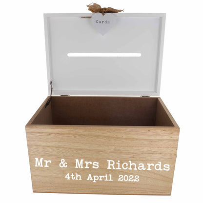 Personalised Wedding Card White & Wooden Memory Box MR & MRS  - Always Looking Good -   