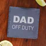Engraved "Mum and Dad Off Duty" Novelty Matching Wine Glass and/or Coaster Set  - Always Looking Good -   