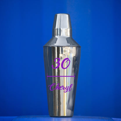 Personalised 30th Birthday Cocktail Shaker & Pina Colada Glass Gift Set  - Always Looking Good -   