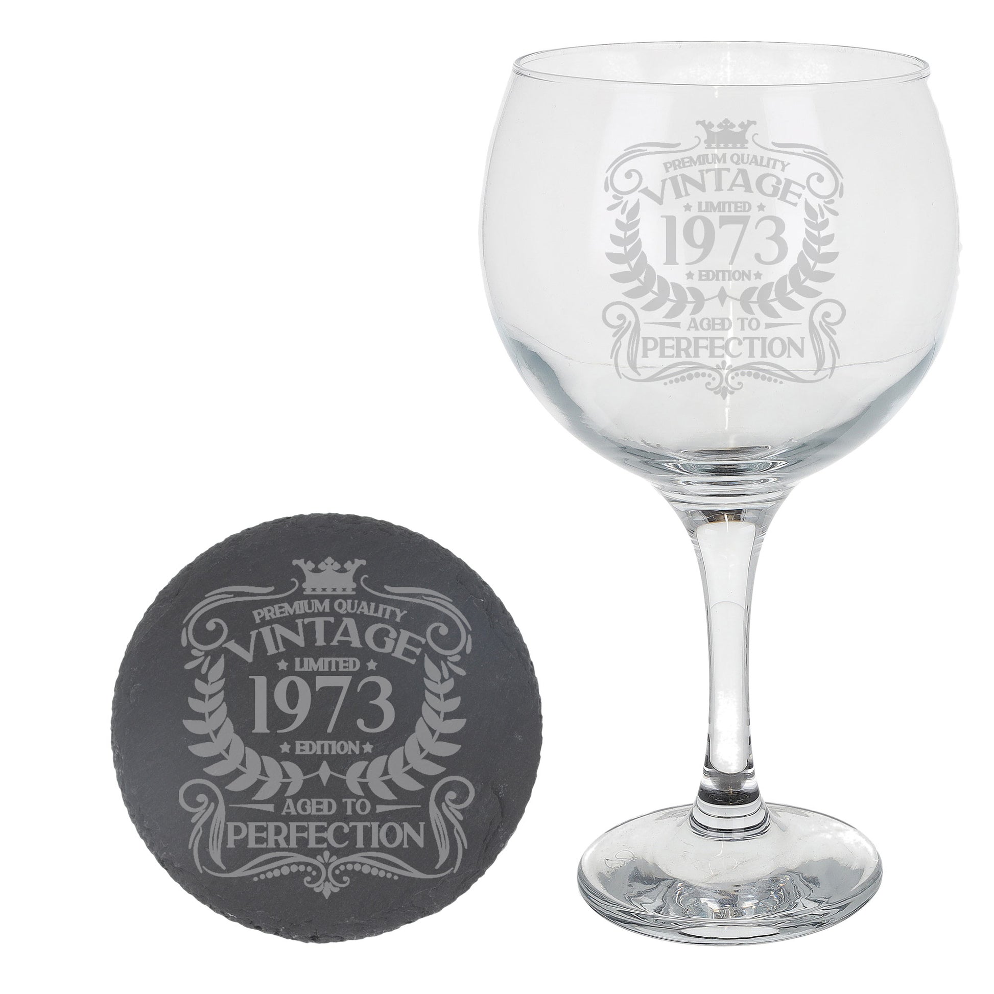 Vintage 1973 50th Birthday Engraved Gin Glass Gift  - Always Looking Good -   