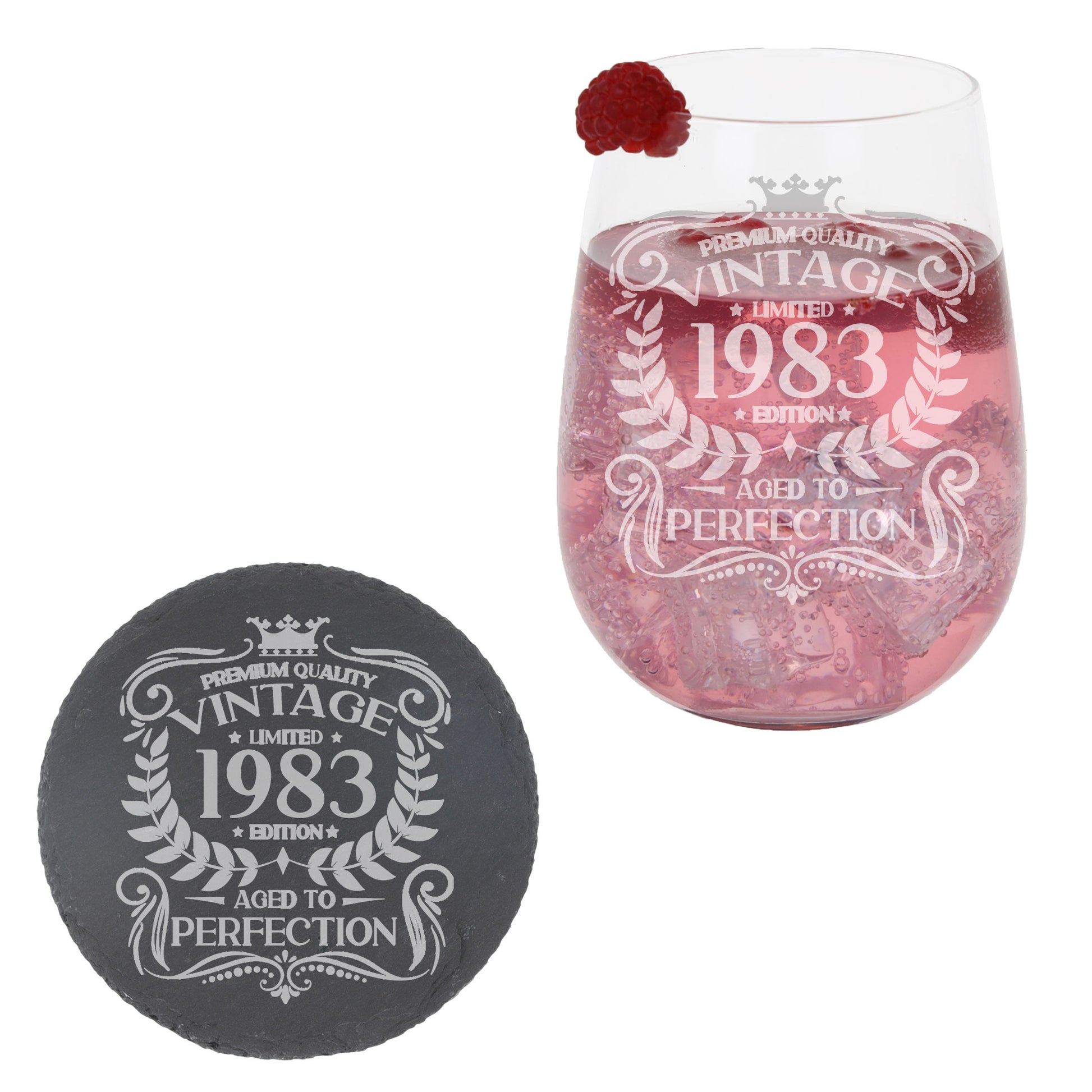 Vintage 1983 40th Birthday Engraved Stemless Gin Glass Gift  - Always Looking Good -   