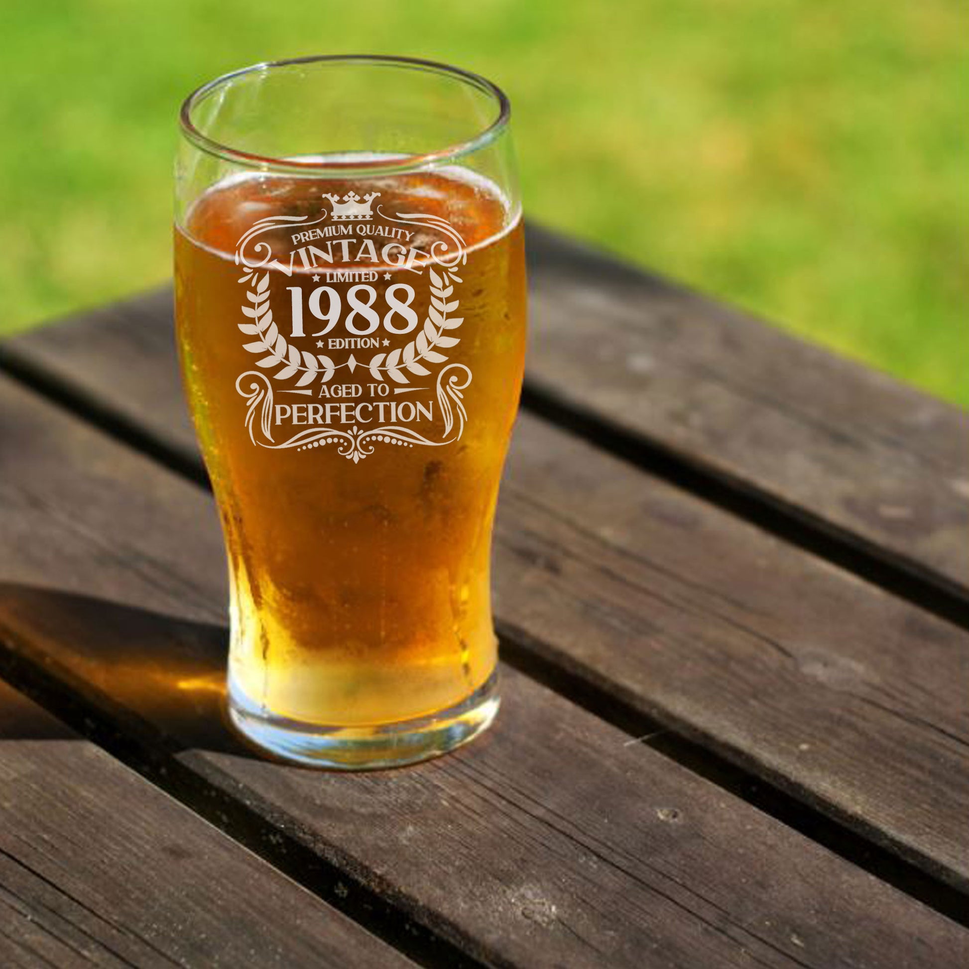 Vintage 1988 35th Birthday Engraved Beer Pint Glass Gift  - Always Looking Good -   