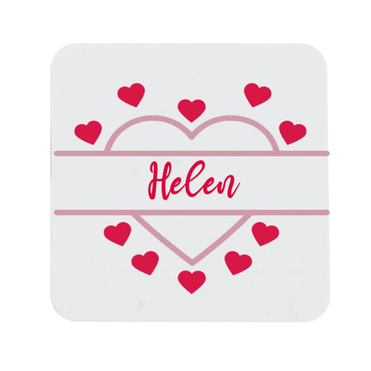 Personalised Pink Heart Design Mug and Coaster with Treats  - Always Looking Good -   