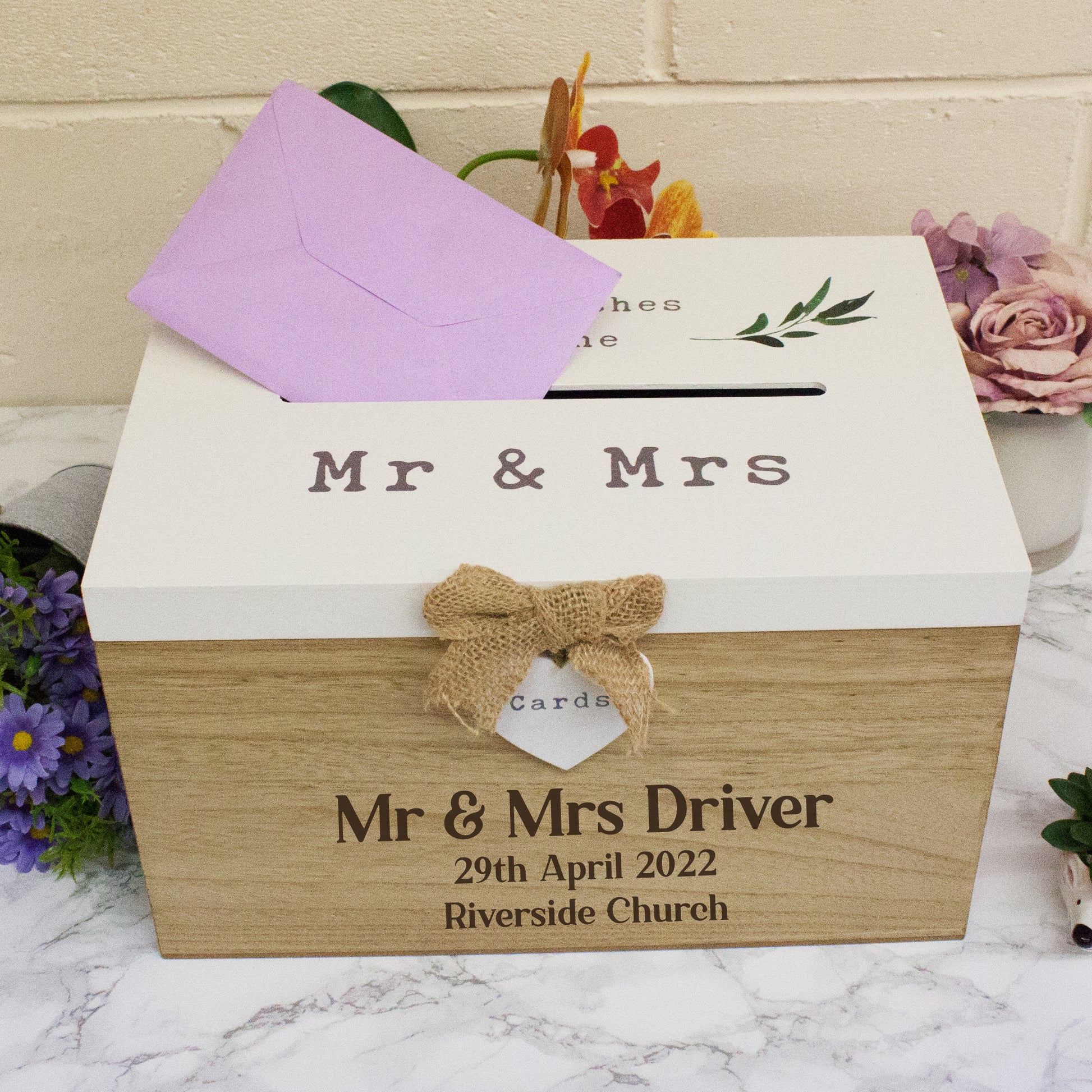 Personalised Engraved Wedding Card Wooden Memory Box  - Always Looking Good -   