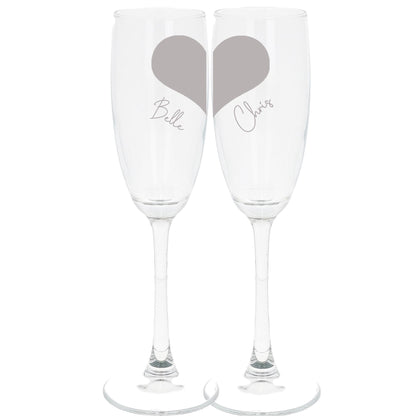 Set of 2 Personalised Engraved Engagement Wedding Couples Champagne Flutes  - Always Looking Good -   