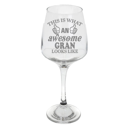 "This Is What An Awesome Person Looks Like" Engraved Novelty Wine Glass  - Always Looking Good -   