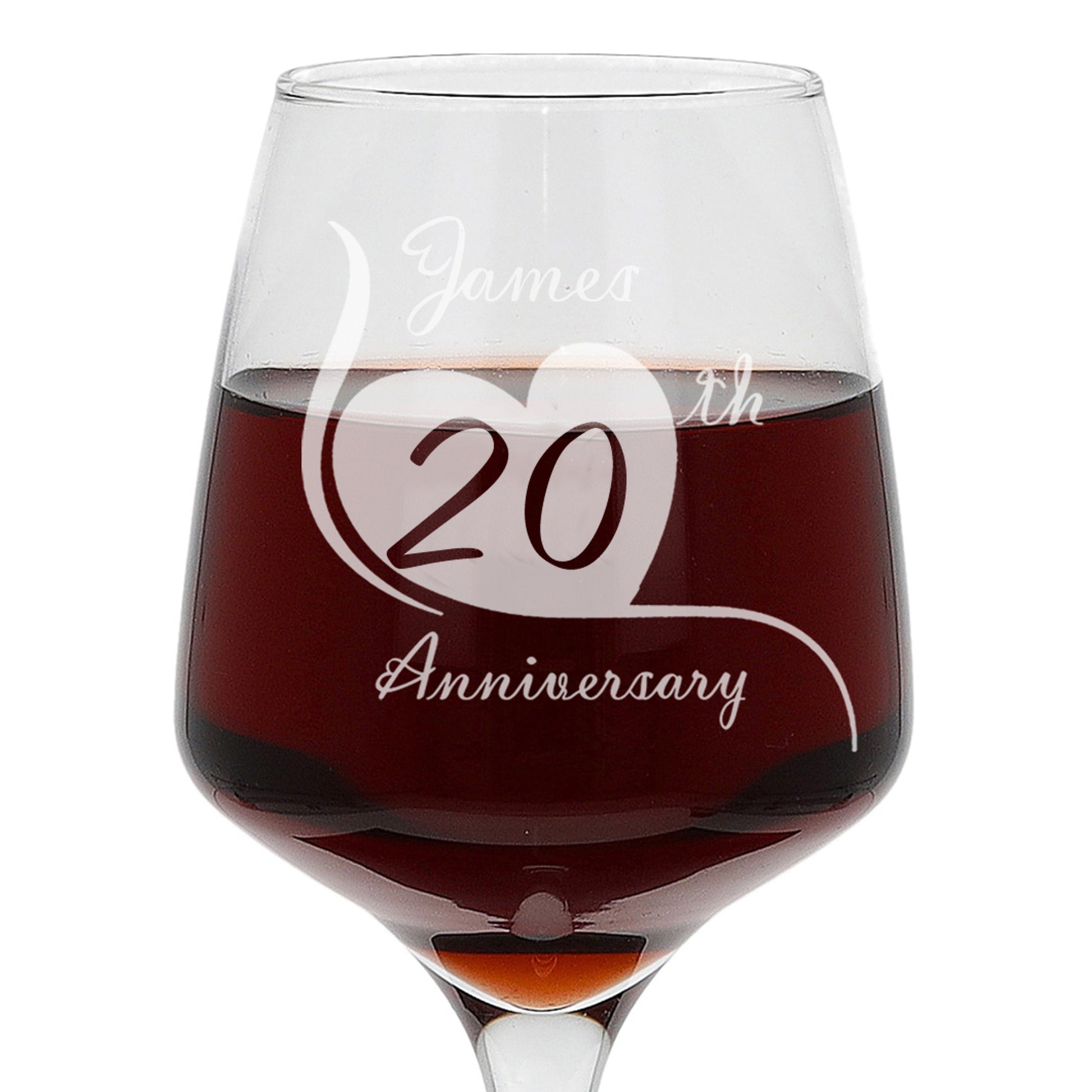 Engraved 20th China Wedding Anniversary - Personalised Wine Glass Gift Set  - Always Looking Good -   