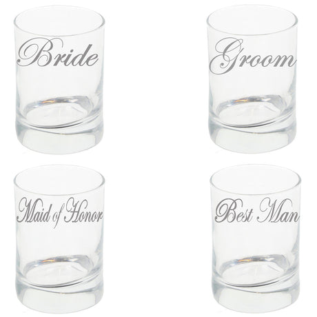 Personalised Engraved Bridal Party Shot Glass Set x4  - Always Looking Good -   