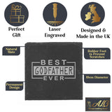 Best Godfather Ever Engraved Whisky Glass and/or Coaster Gift  - Always Looking Good -   godfather gift 