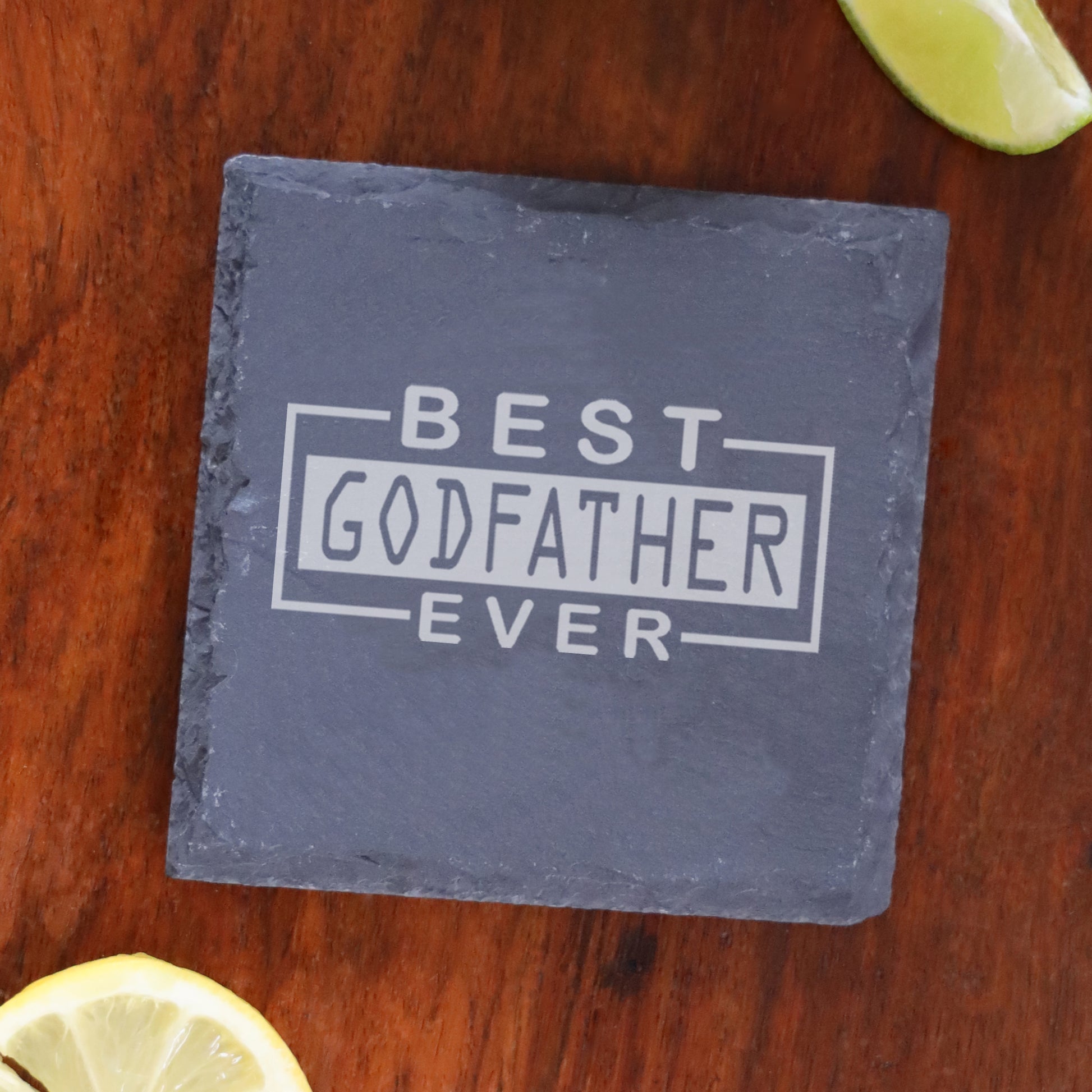 Best Godfather Ever Engraved Whisky Glass and/or Coaster Gift  - Always Looking Good -   