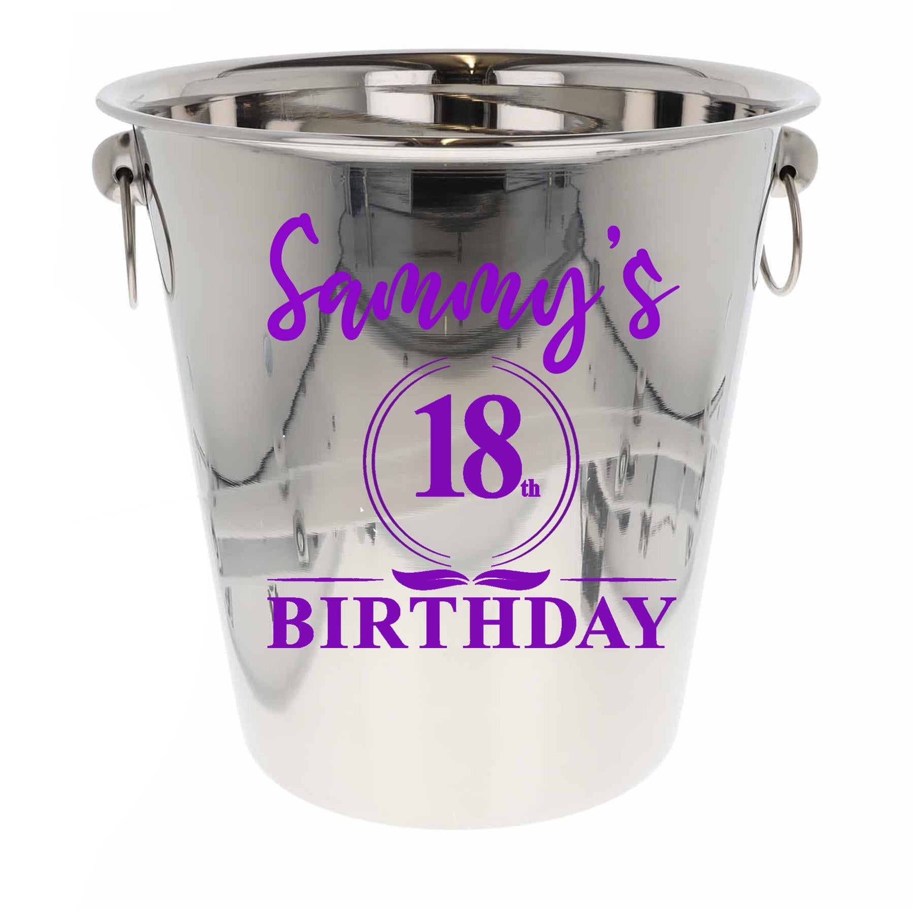 Personalised 18th Birthday Ice Bucket and Glass Gift with Name  - Always Looking Good -   