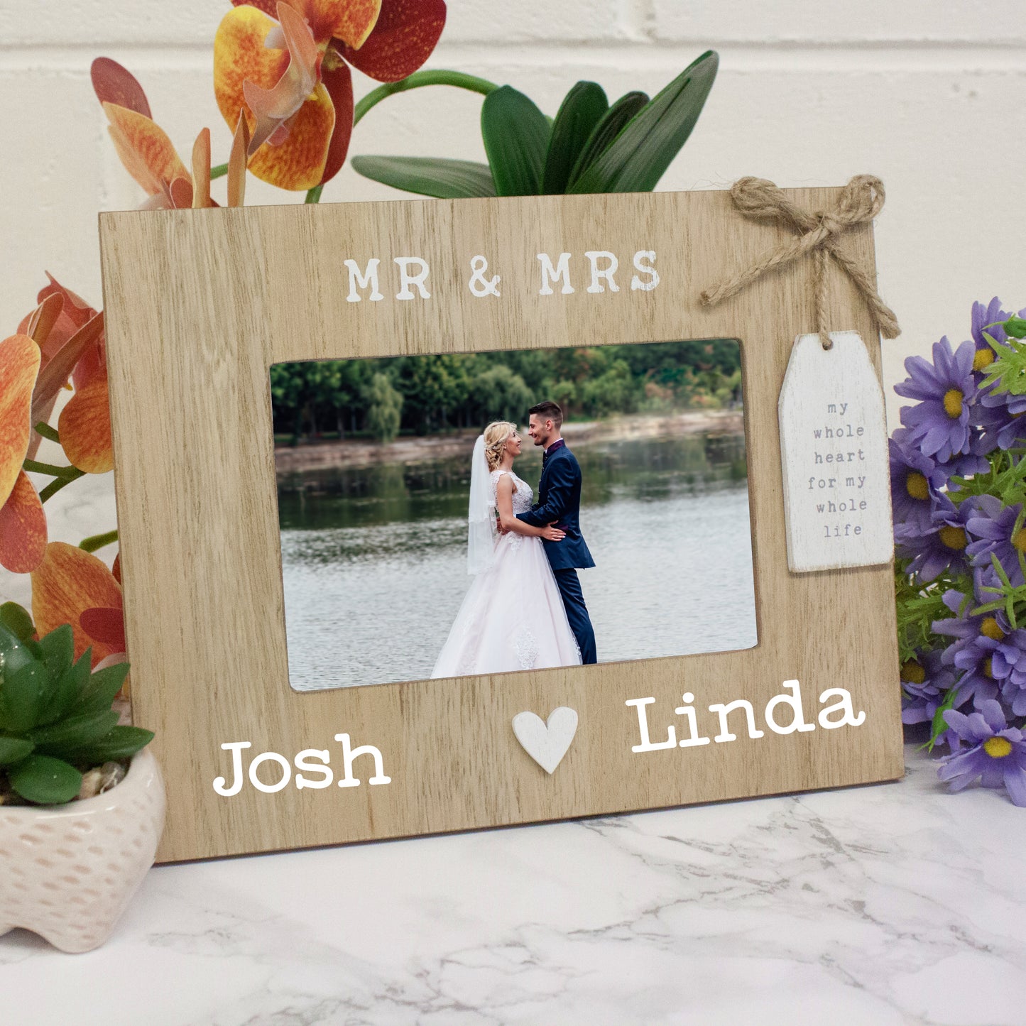 Personalised Mr & Mrs Wedding Photo Frame  - Always Looking Good -   