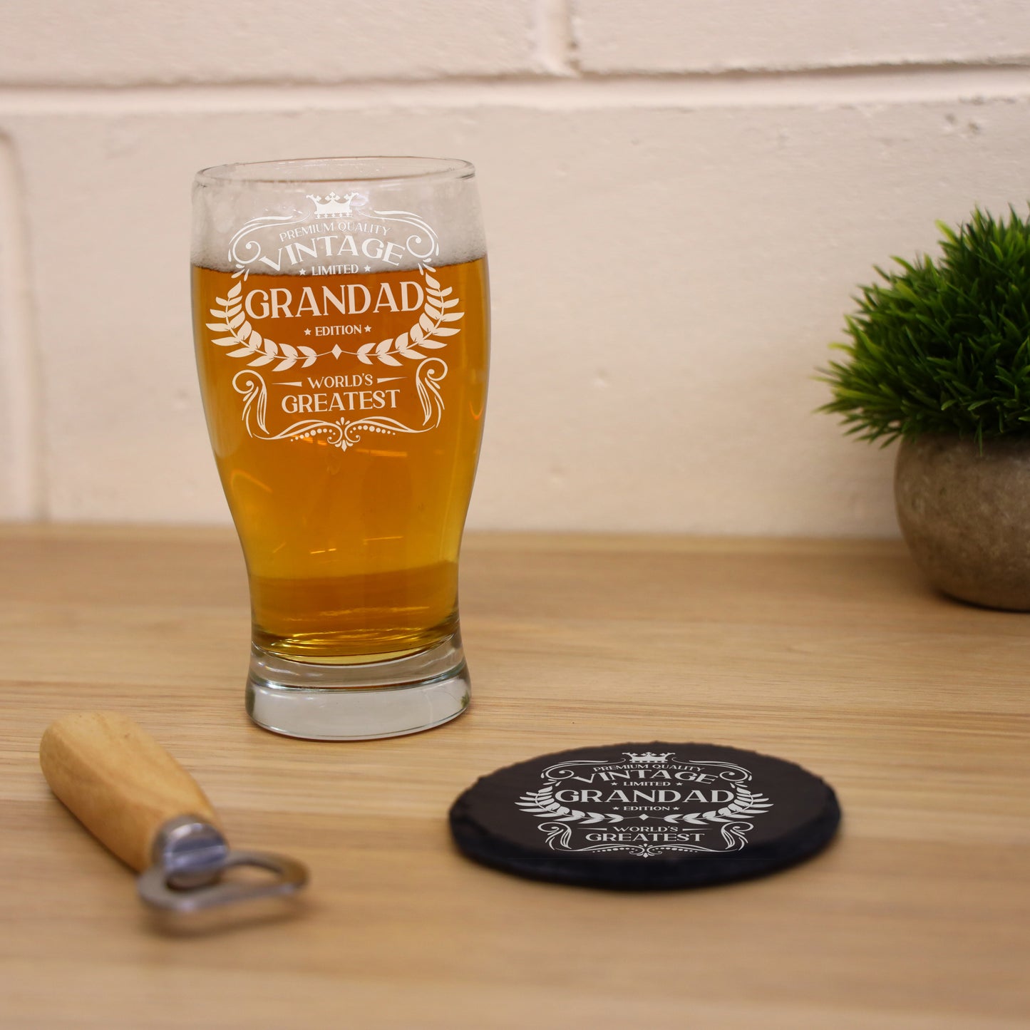 Vintage World's Greatest Grandad Engraved Beer Pint Glass  - Always Looking Good -   