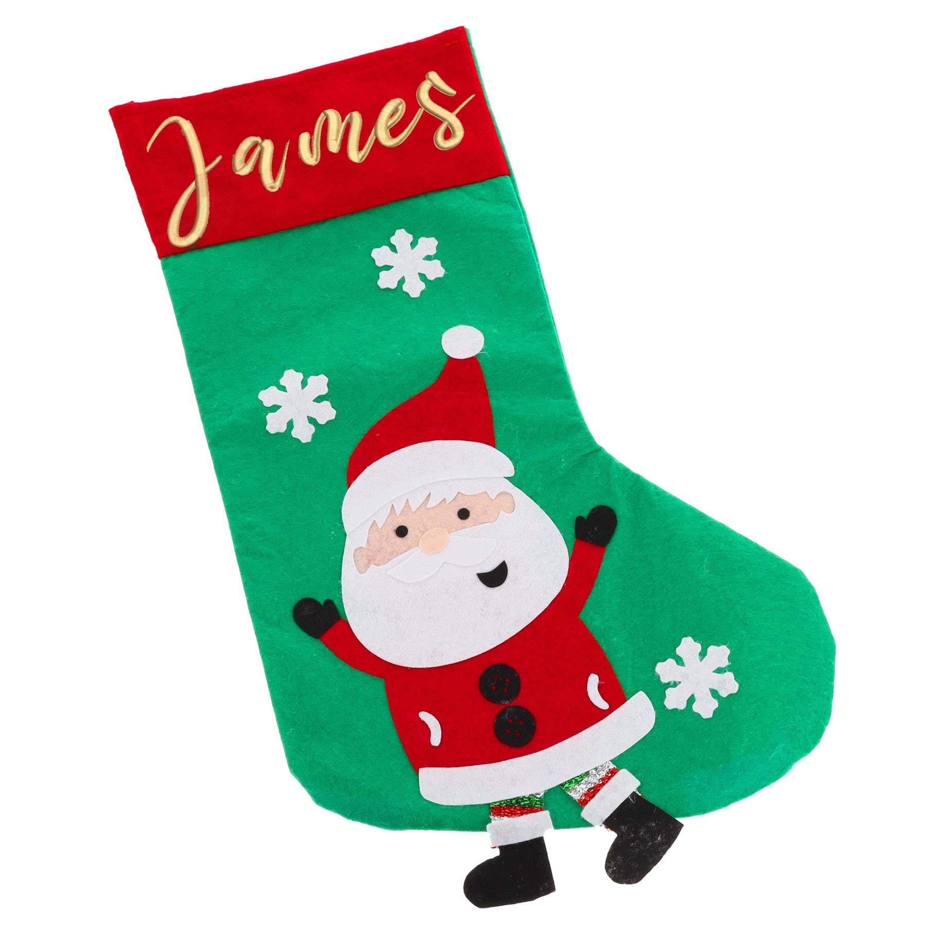 Embroidered Personalised Christmas Stocking With Santa Or Elf Design  - Always Looking Good -   