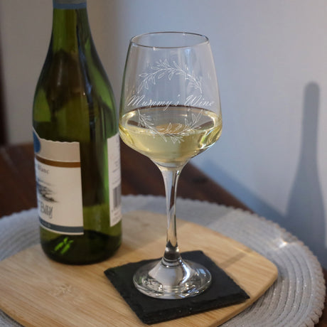 New Parents Gift - Mummy and Daddy's Engraved Wine Glass & Coaster - Always Looking Good -   
