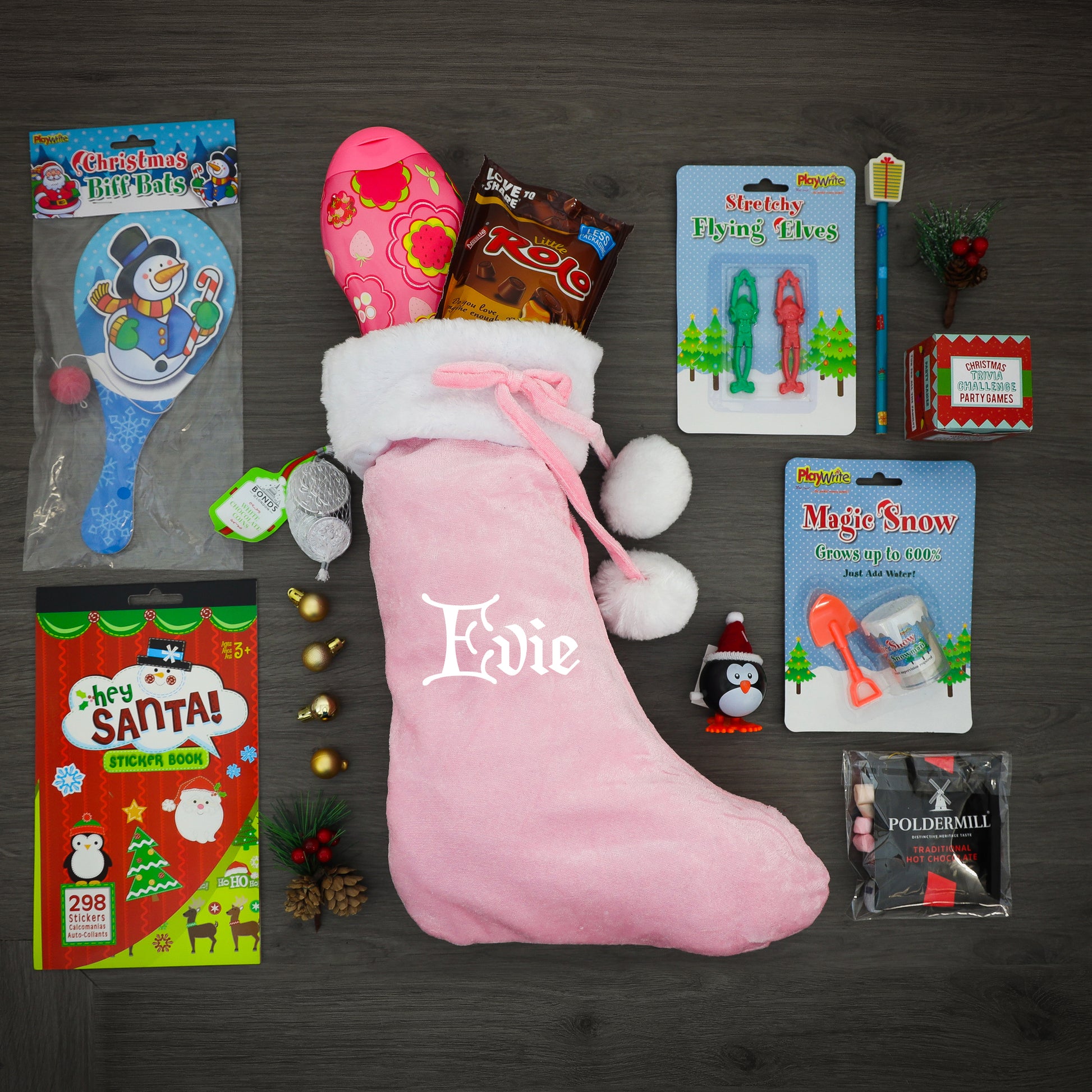 Vinyl Christmas  Stocking Personalised with name & Filled Ready to gift  - Always Looking Good -   