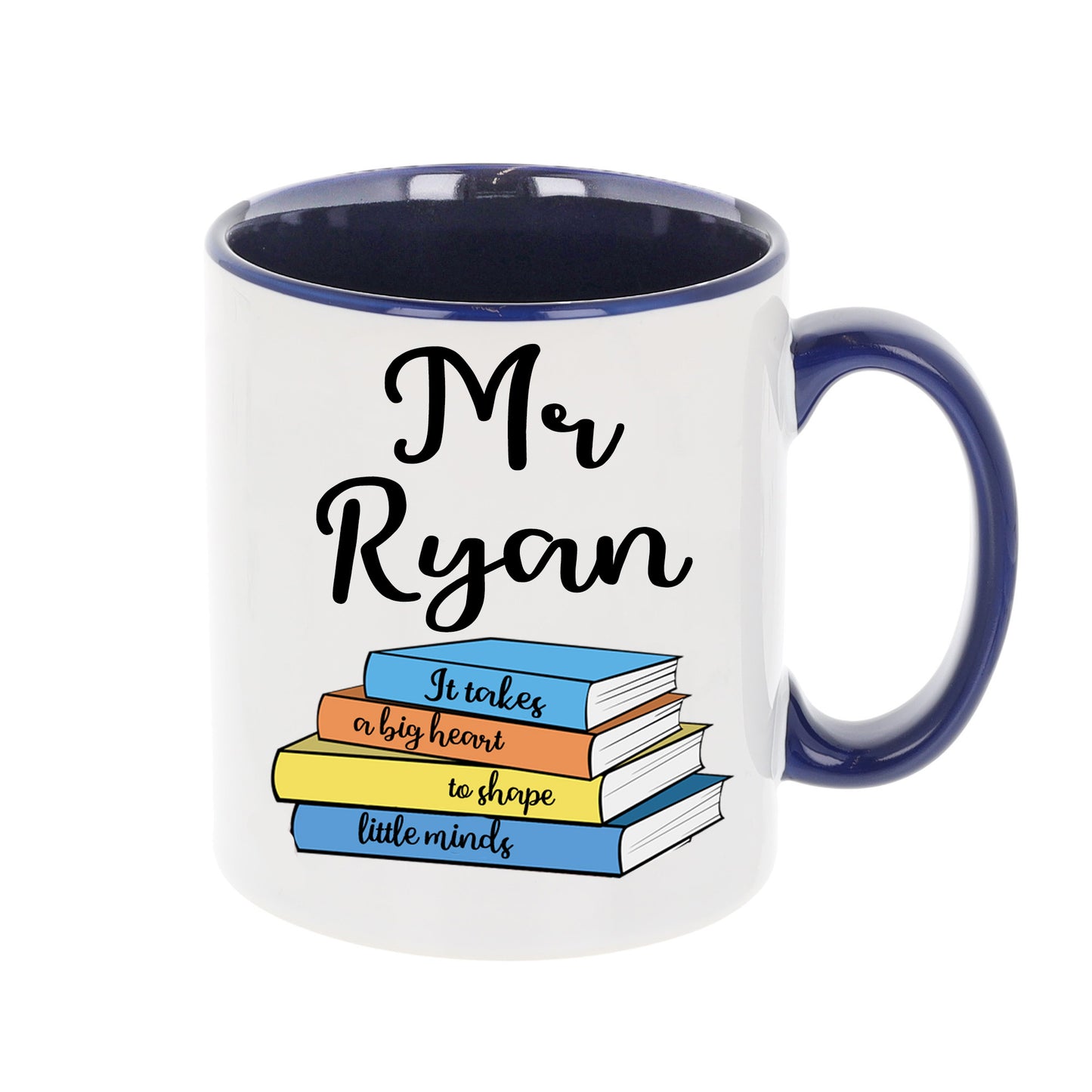 Personalised Teacher Thank You Gift Filled Mug & Coaster Set Blue  - Always Looking Good - Empty Mug  