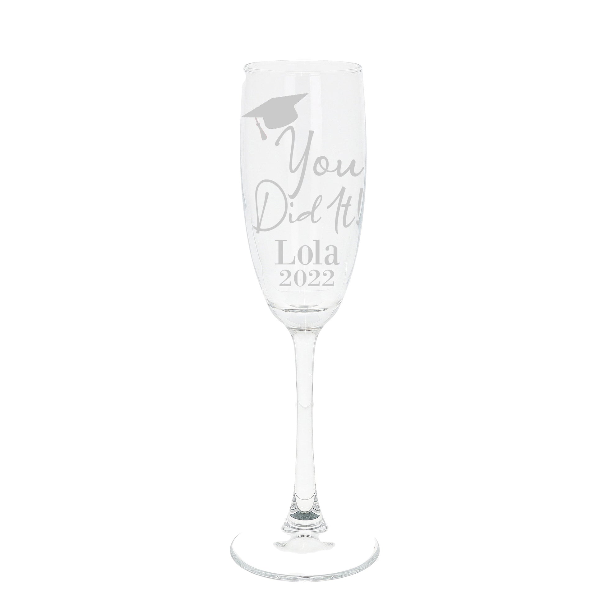 Personalised Engraved Graduation Champagne Flute Glass  - Always Looking Good -   