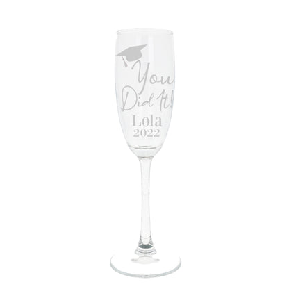 Gift For Graduates - Personalised Graduation Champagne Flute Glass
- Always Looking Good -   