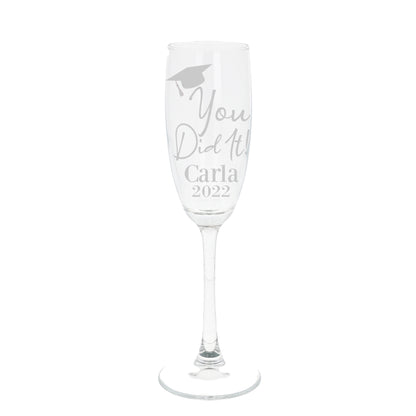 Gift For Graduates - Personalised Graduation Champagne Flute Glass
- Always Looking Good -   