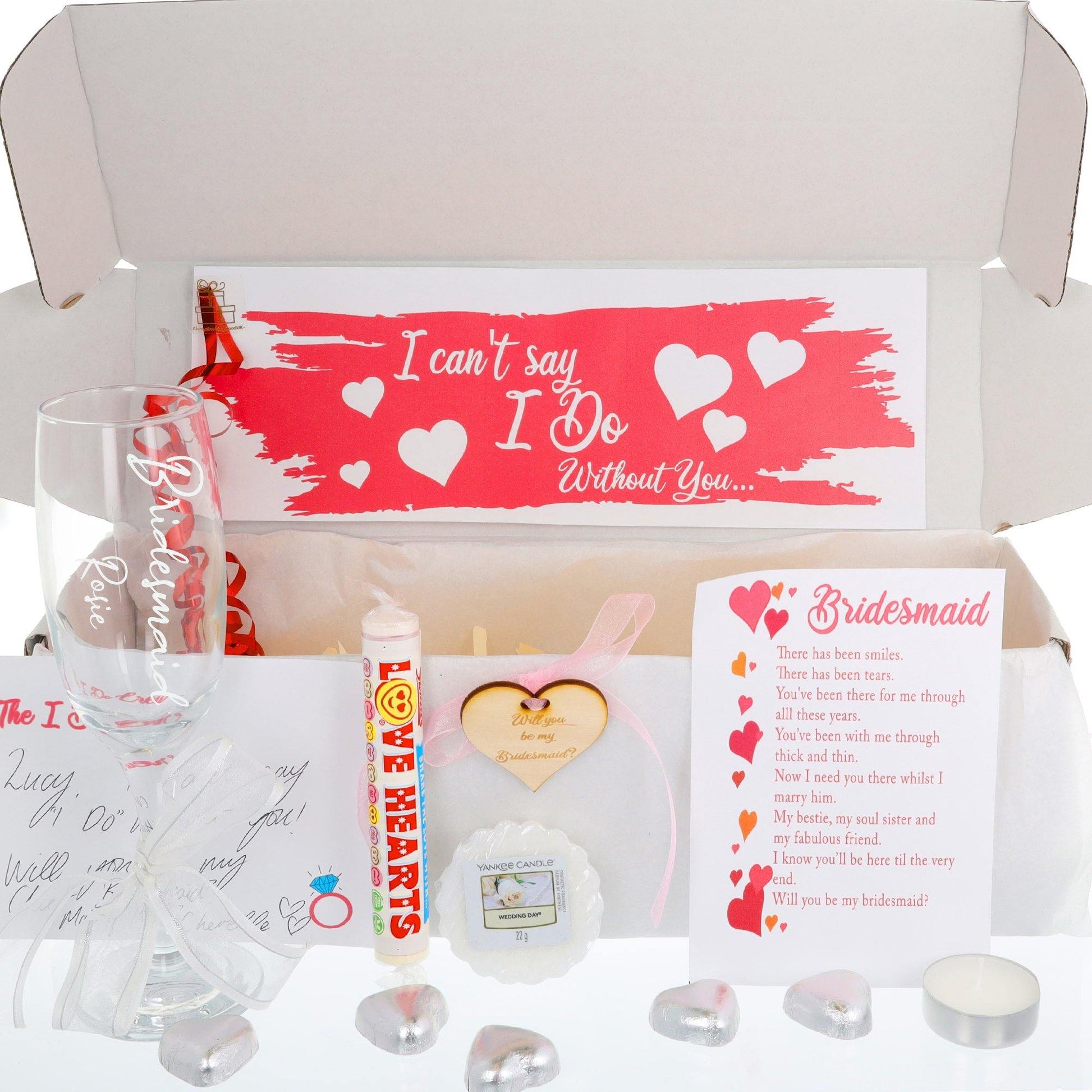 Bridesmaid Proposal Giftbox with Engraved Champagne Glass  - Always Looking Good -   