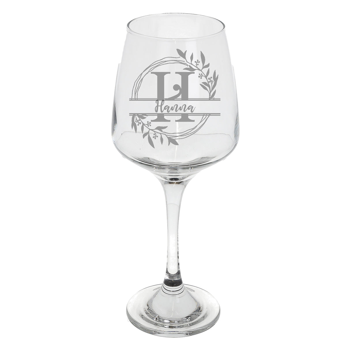 Personalised Engraved Initial Monogram Wine Glass Gift  - Always Looking Good -   Floral wine glasses
